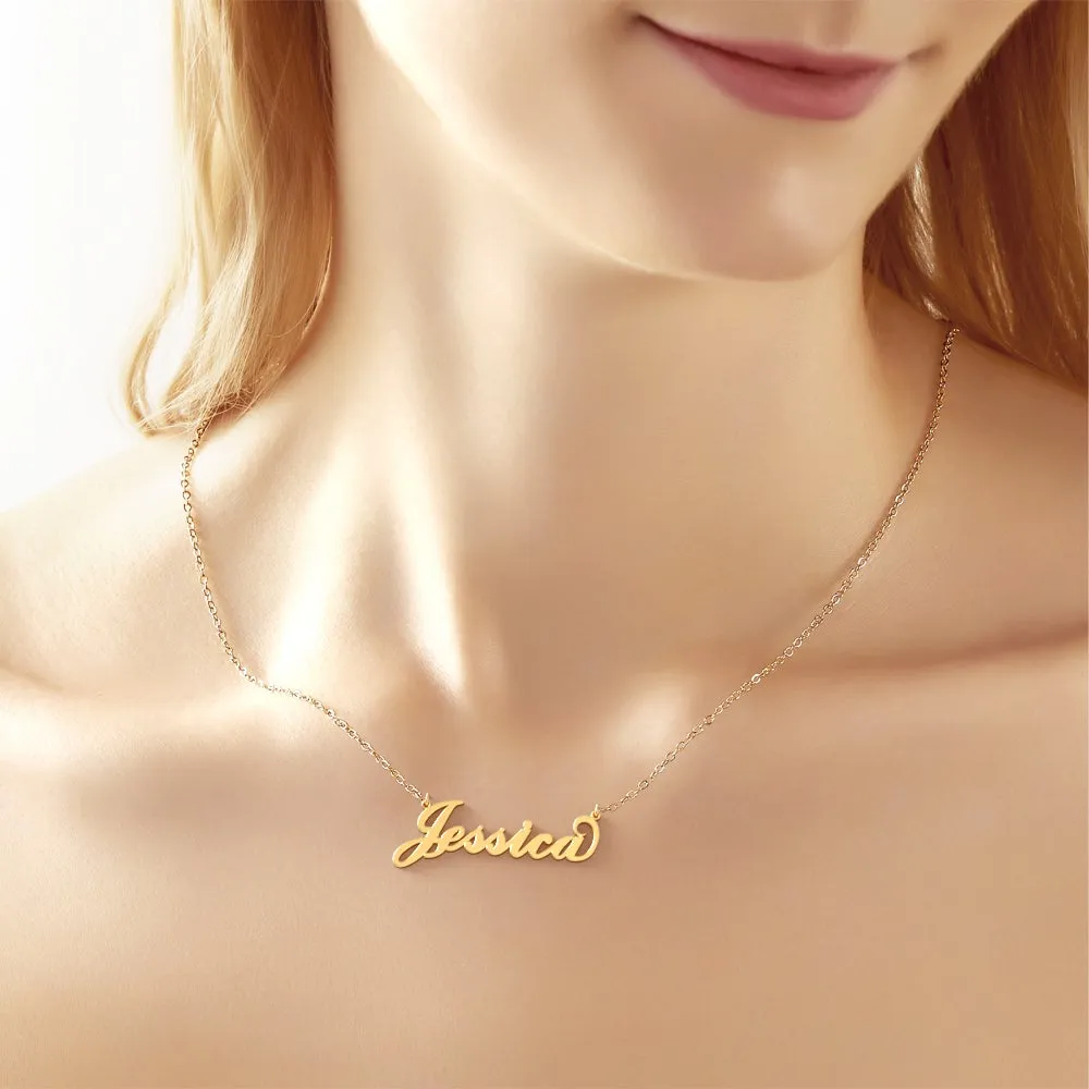 Abigail Name Necklace 14k Gold Plated Silver Custom Necklace, Personalized Gifts For Her