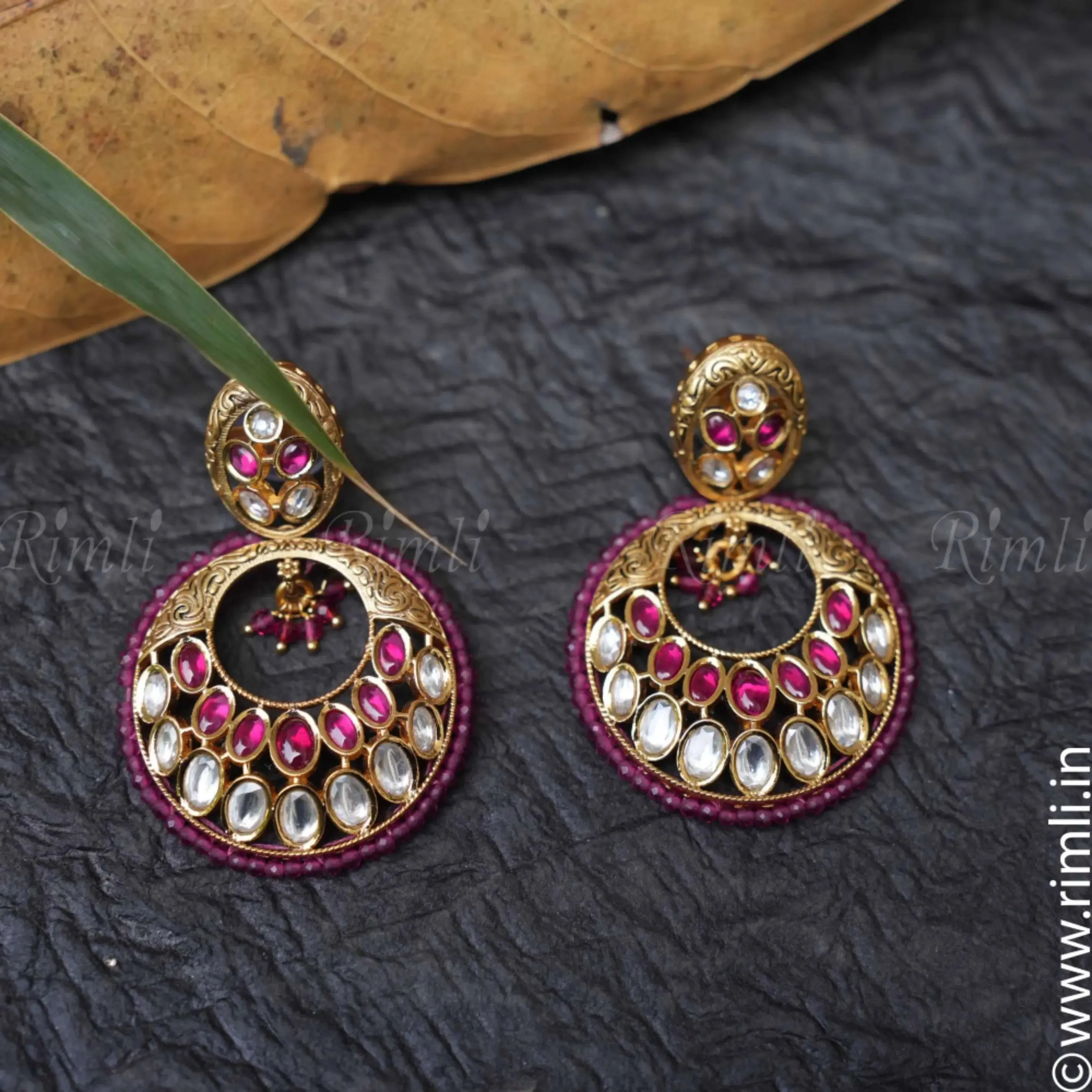 Adrika Ruby Red Polki Earrings