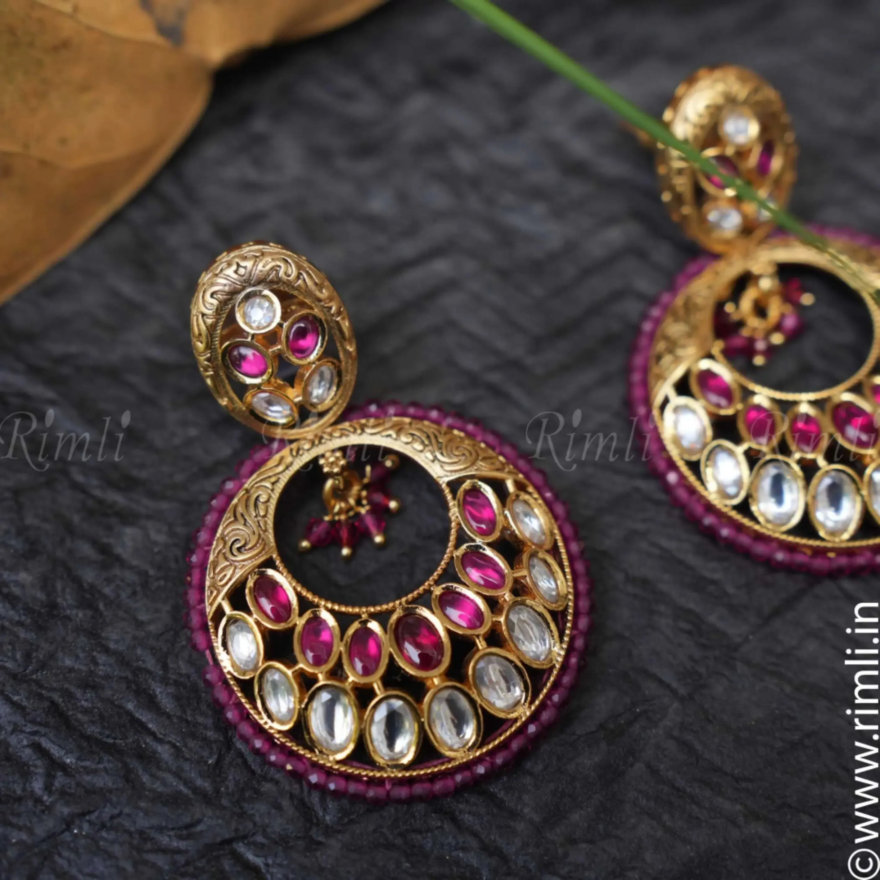Adrika Ruby Red Polki Earrings