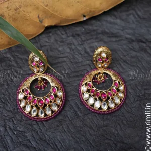 Adrika Ruby Red Polki Earrings