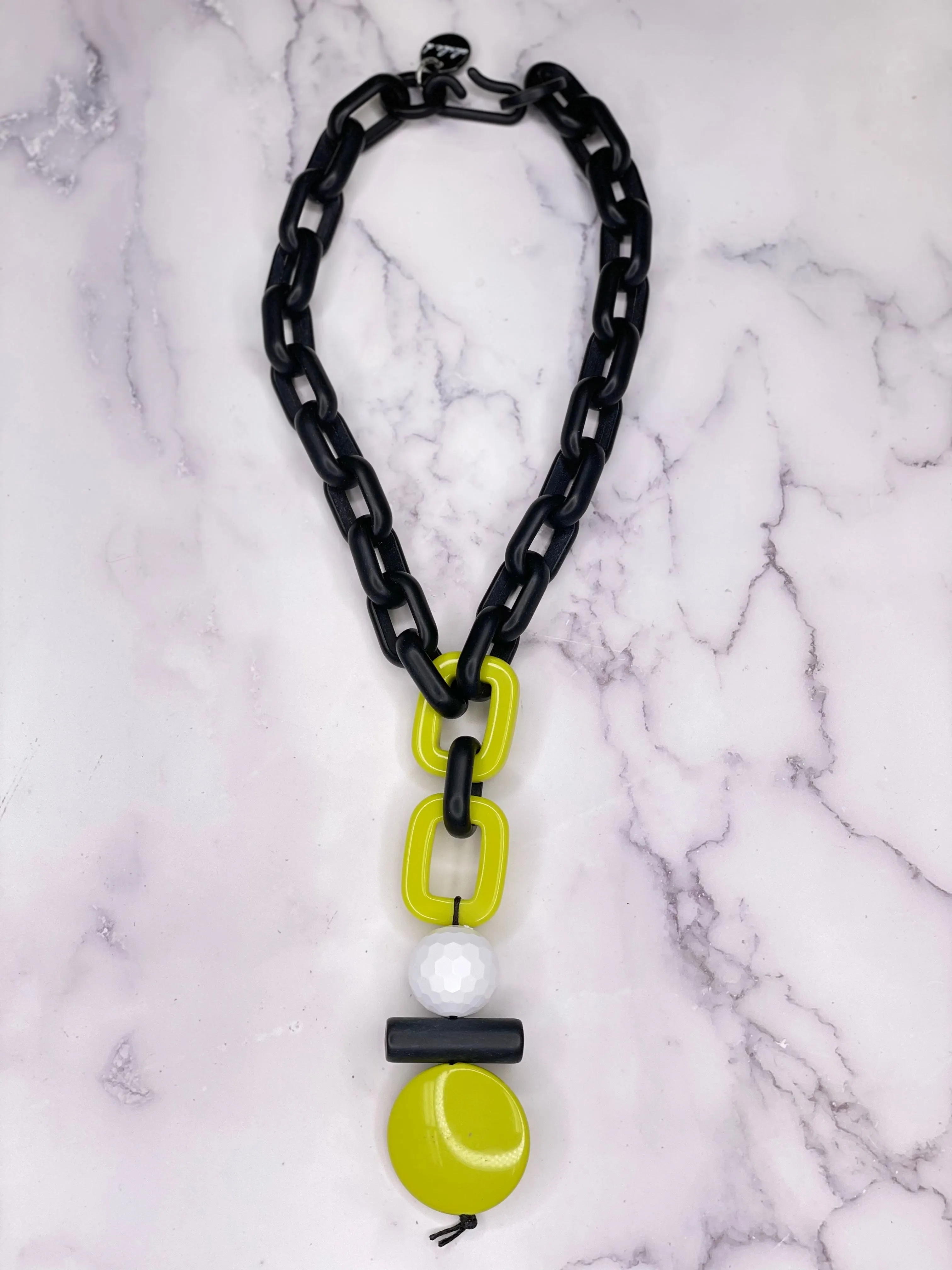 Alisha D Geometric Pieces Resin Acrylic Statement Necklace