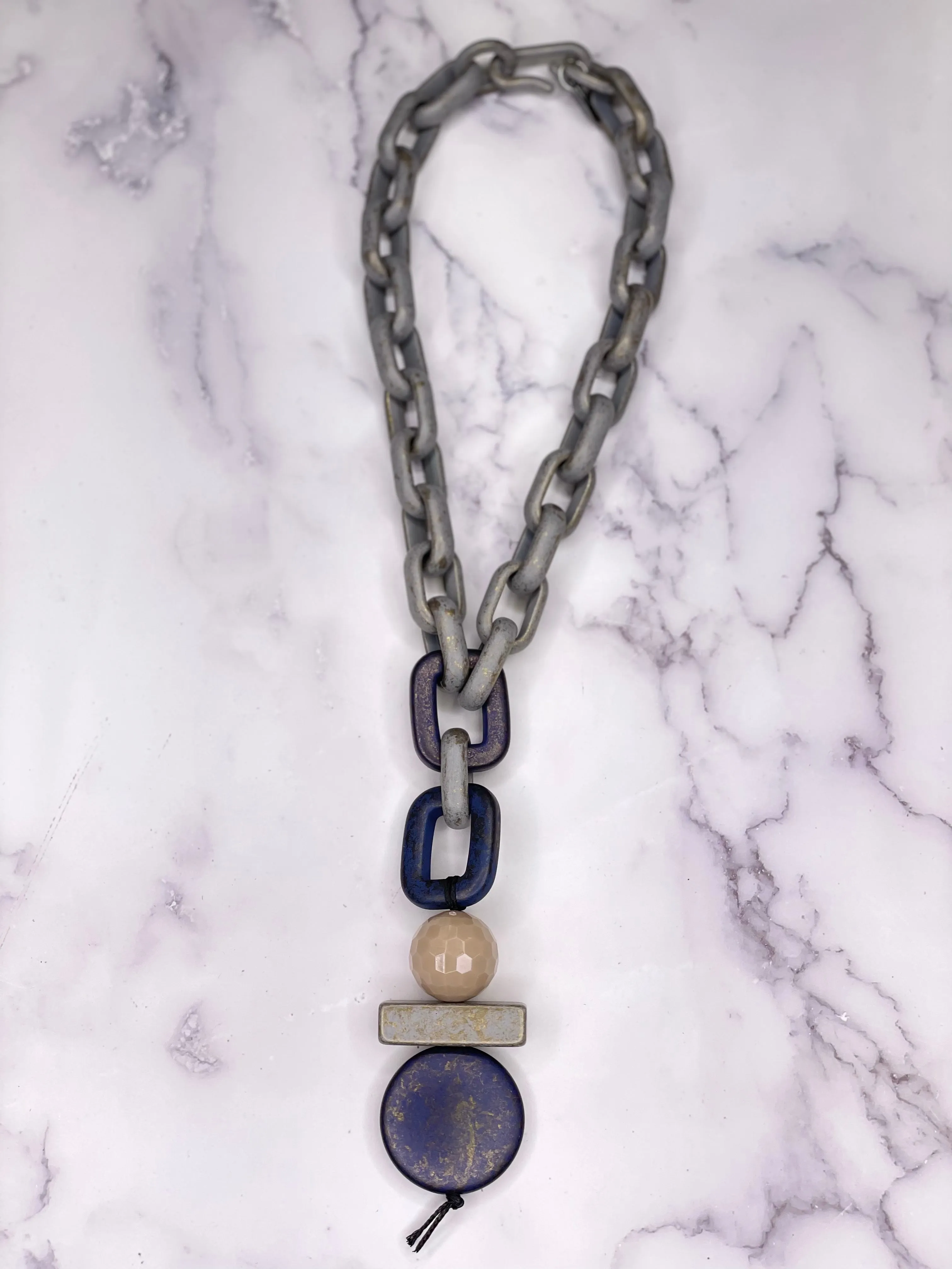 Alisha D Geometric Pieces Resin Acrylic Statement Necklace