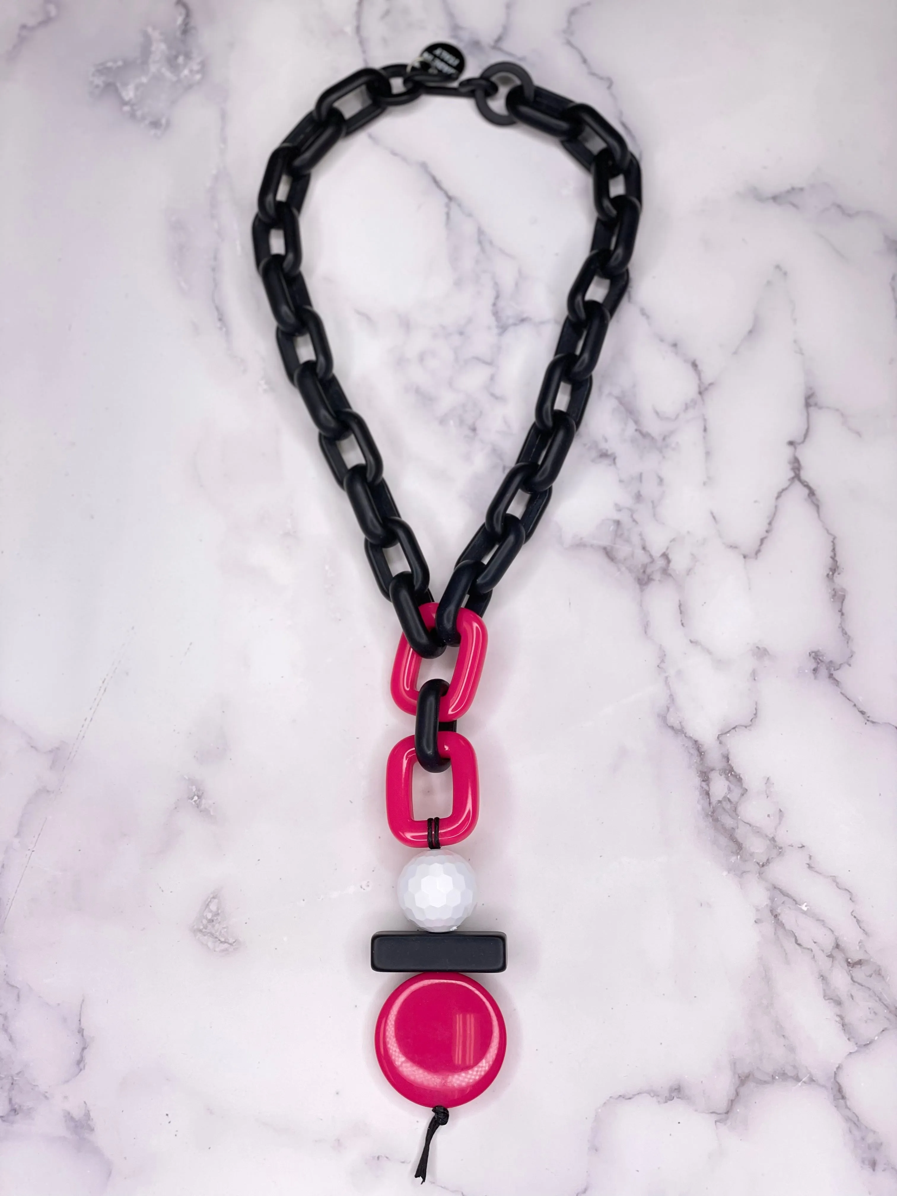 Alisha D Geometric Pieces Resin Acrylic Statement Necklace