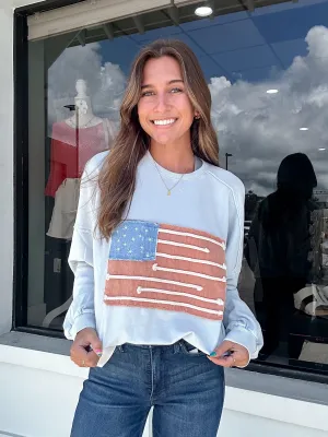 American Flag Patch Sweatshirt