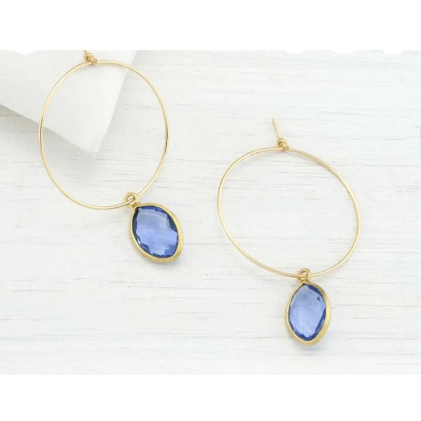 Amie Purple Amethyst Hoop Earrings