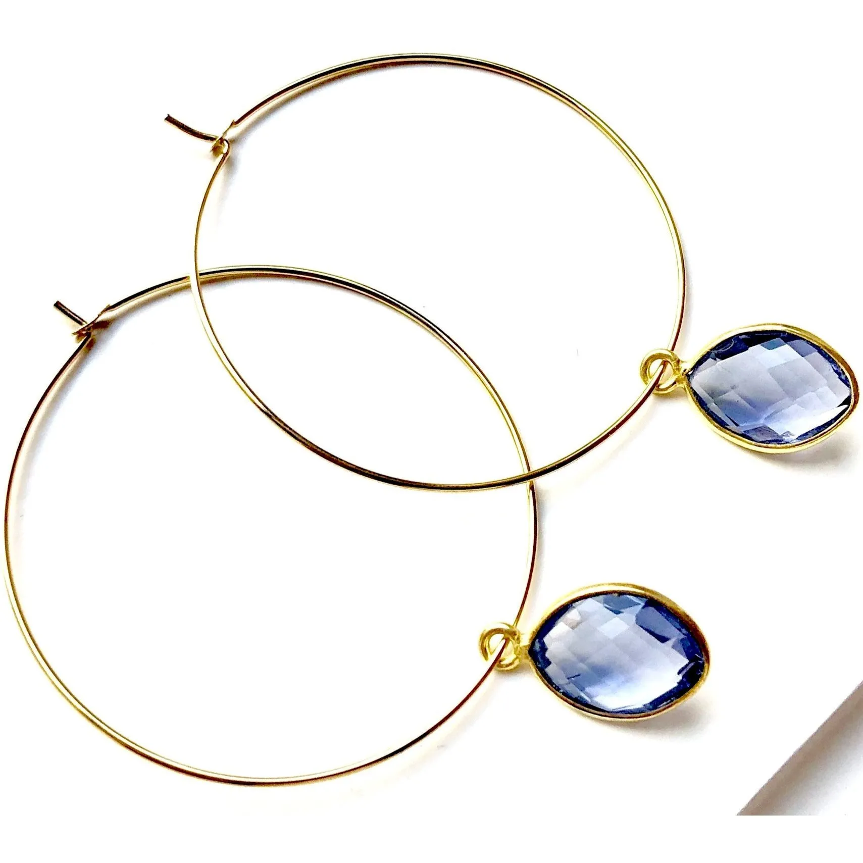 Amie Purple Amethyst Hoop Earrings