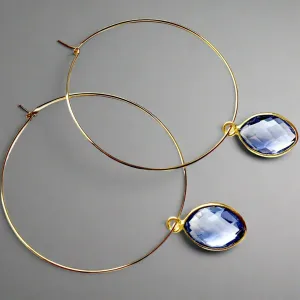 Amie Purple Amethyst Hoop Earrings