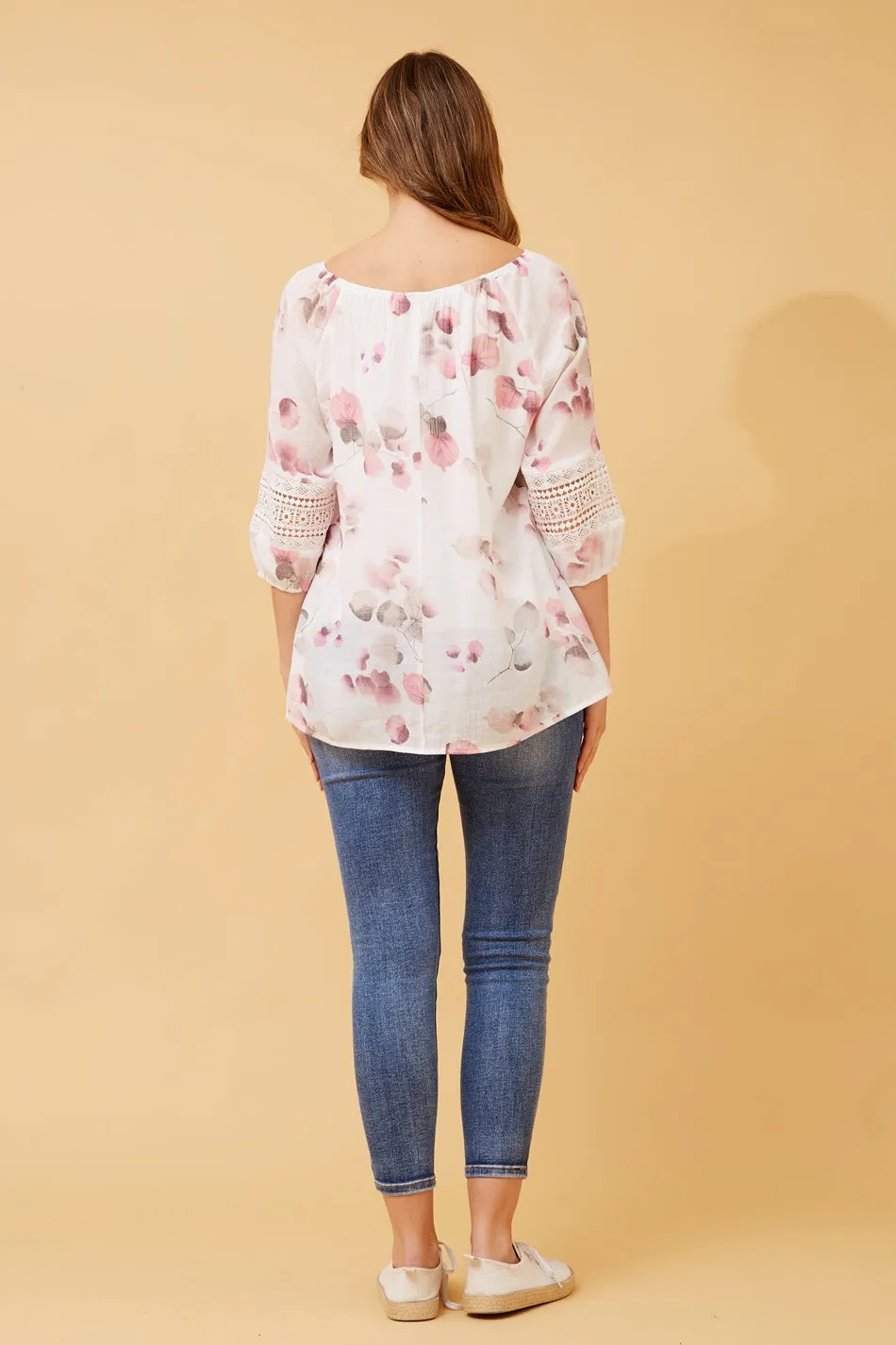ANDREA LEAF PRINT TOP