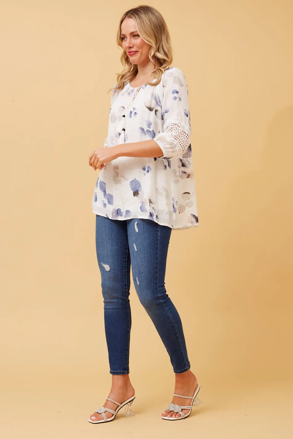 ANDREA LEAF PRINT TOP