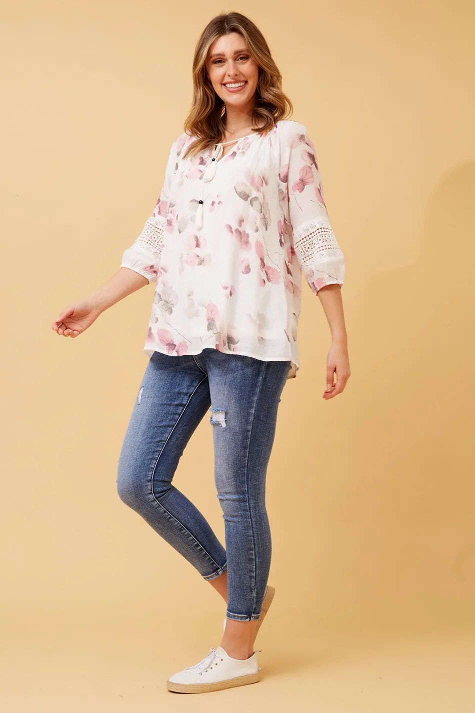 ANDREA LEAF PRINT TOP