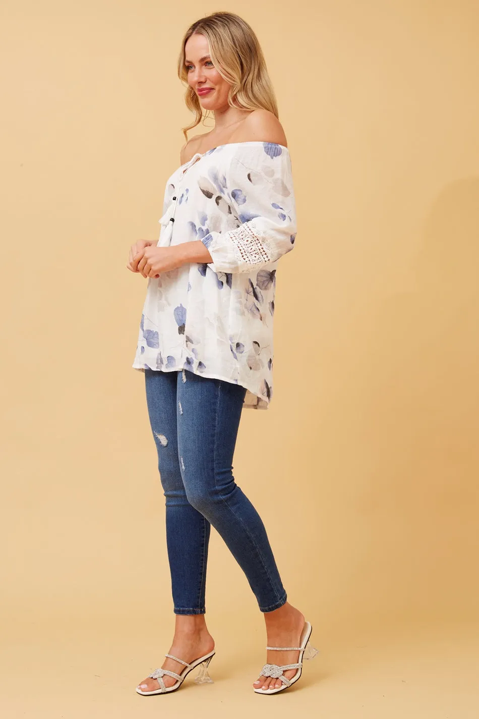 ANDREA LEAF PRINT TOP