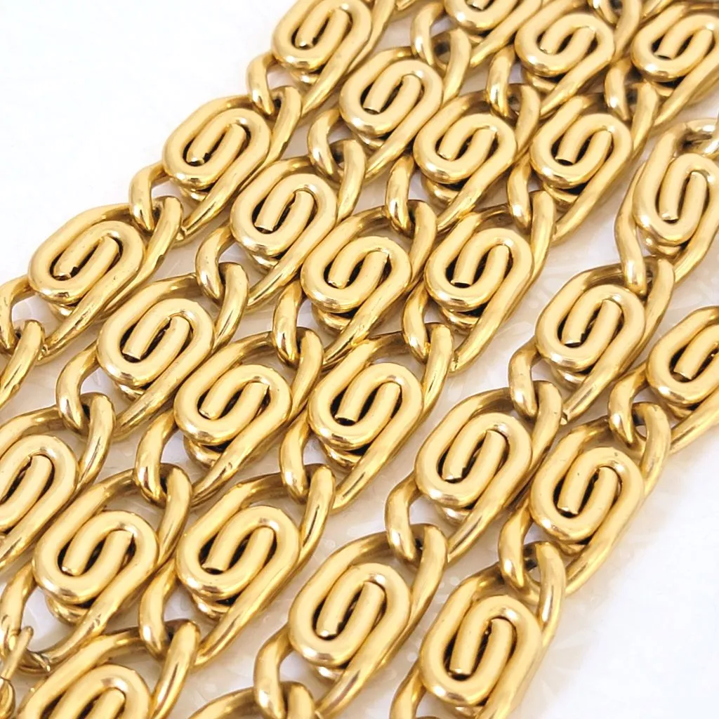 Anne Klein Gold Tone Triple Strand Snail Chain Choker