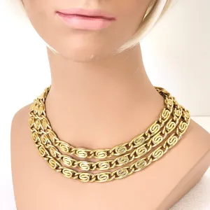 Anne Klein Gold Tone Triple Strand Snail Chain Choker
