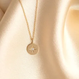 Aster - Circle Necklace | 10ct Gold Diamond