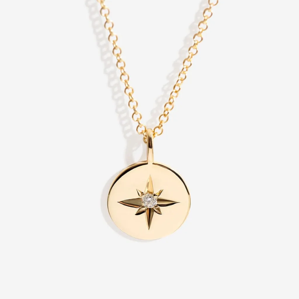 Aster - Circle Necklace | 10ct Gold Diamond
