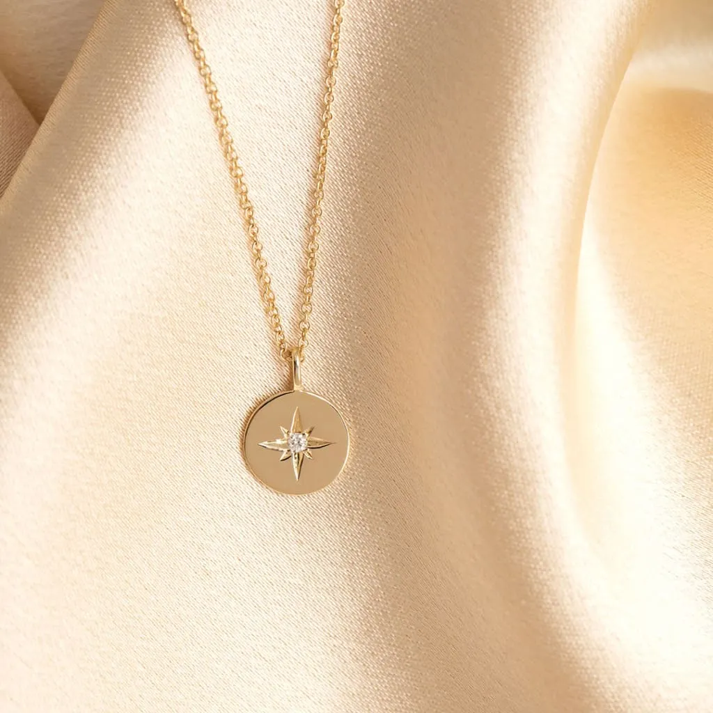 Aster - Circle Necklace | 10ct Gold Diamond
