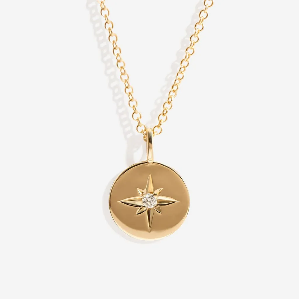 Aster - Circle Necklace | 10ct Gold Diamond