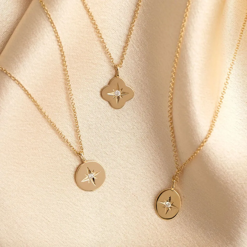 Aster - Circle Necklace | 10ct Gold Diamond