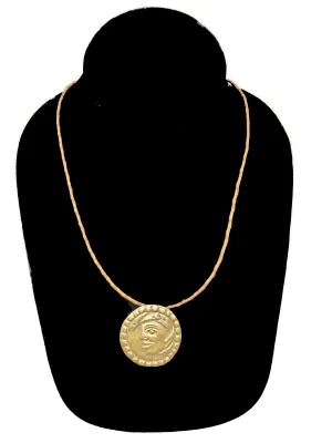 Authentic Leather / Bronze Necklace - 10