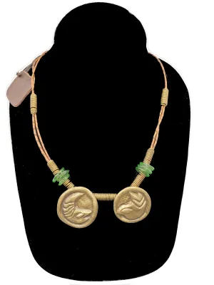 Authentic Leather / Bronze Necklace - 11