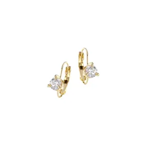 Beijos 6mm Prong Set Earrings - Gold