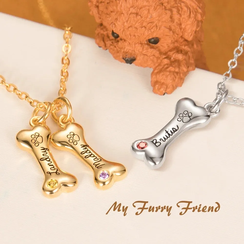 Best Customized Exquisite Name Dog Bone Necklace for Dog Lover