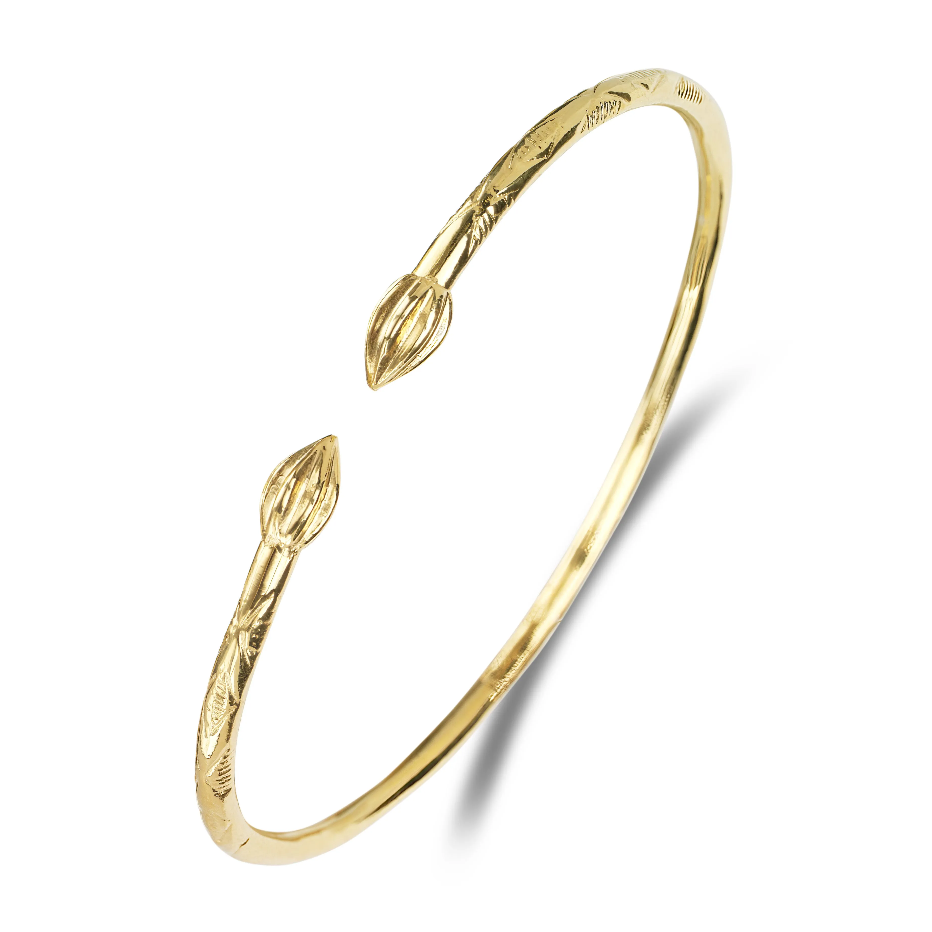 Better Jewelry Cocoa Pods  .925 Sterling Silver West Indian Bangle, 1 piece