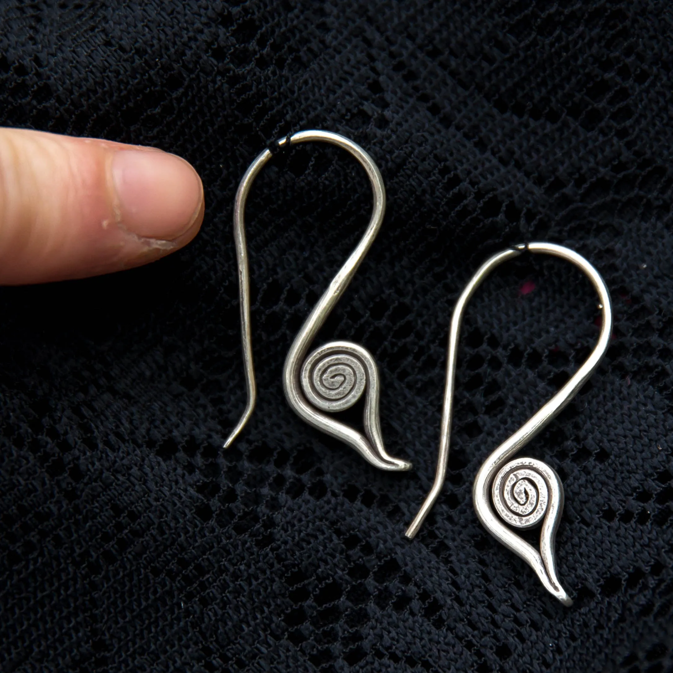 Bird Drop Earrings - Silver