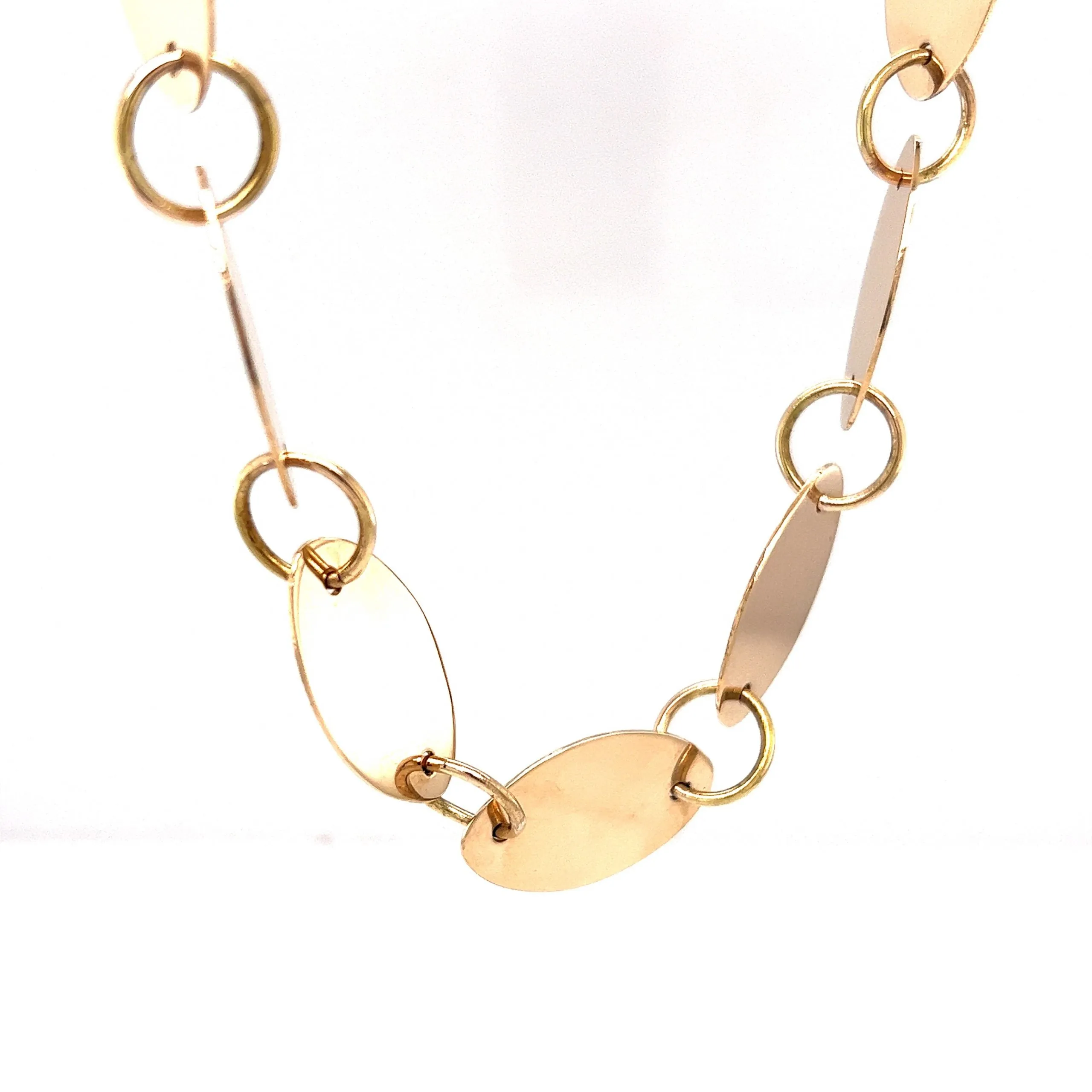 Borsheims Oval Mirror Link Chain Necklace in 14k Yellow Gold