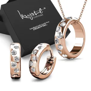 Boxed Ecliptic Rose Gold Set Adorned with SWAROVSKI® Crystals