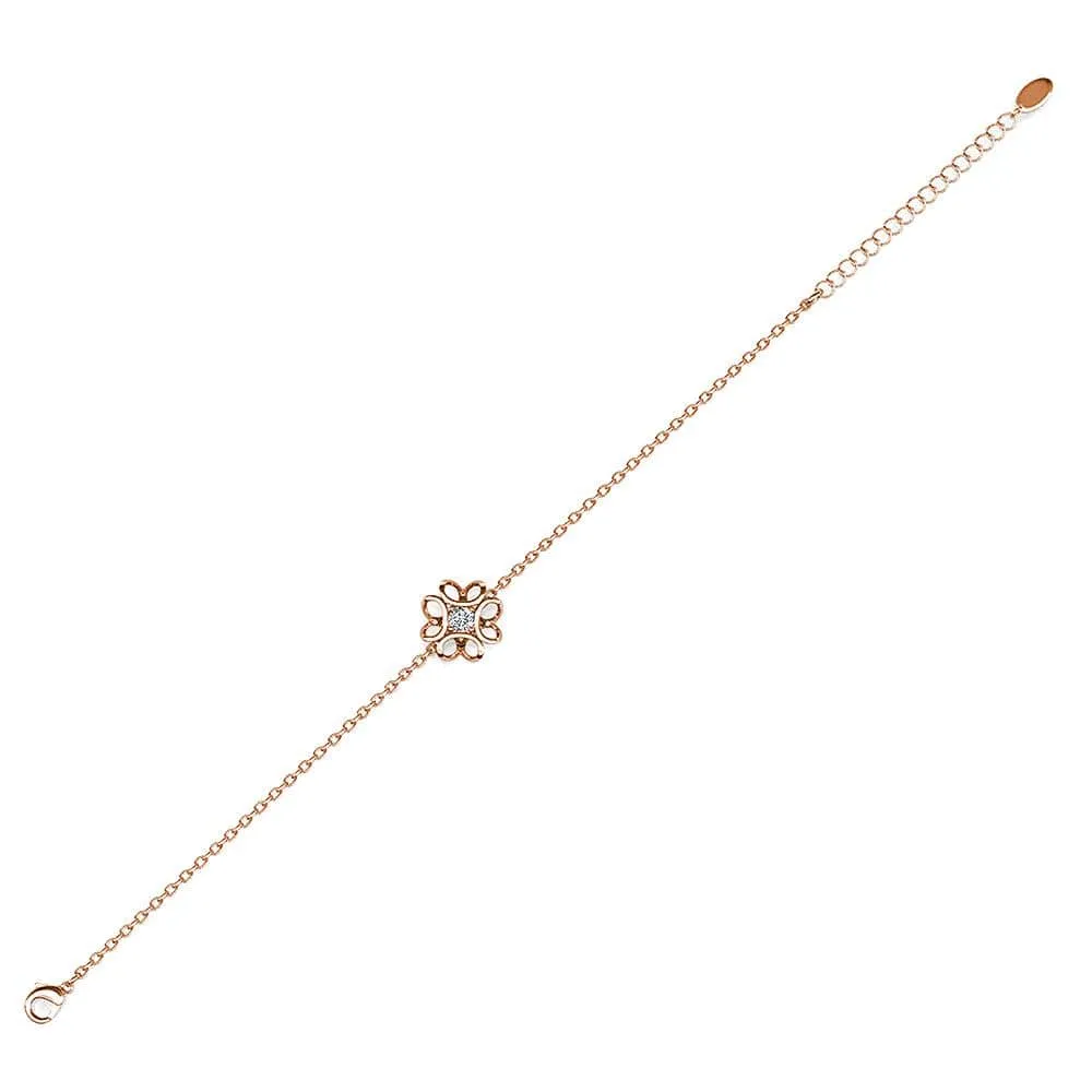 Boxed Rose Gold Blooming Flower Bracelet & Daffodil Hologram Stud Earrings Embellished with SWAROVSKI® Crystals Set