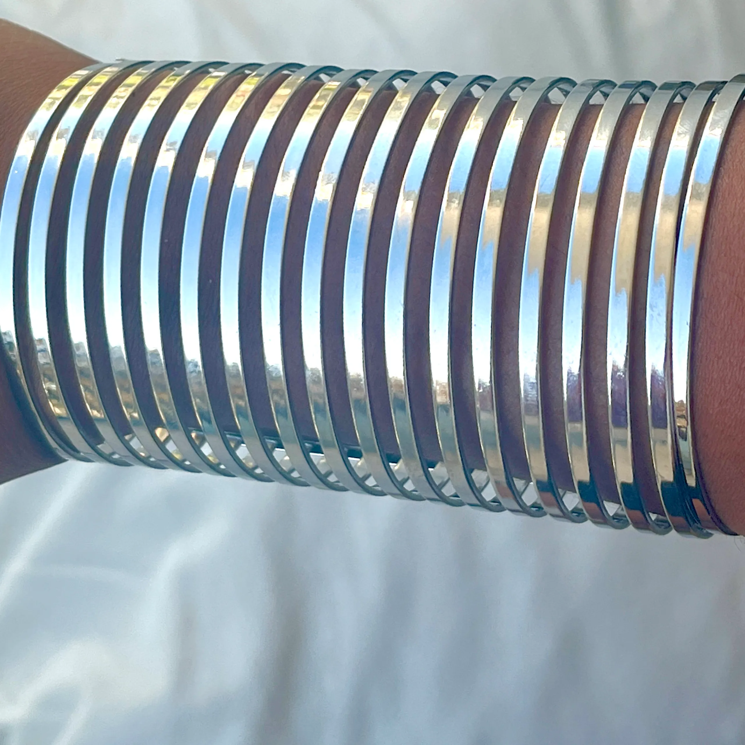 Brandi Fashion Cuff Bangle Bracelet-Silver