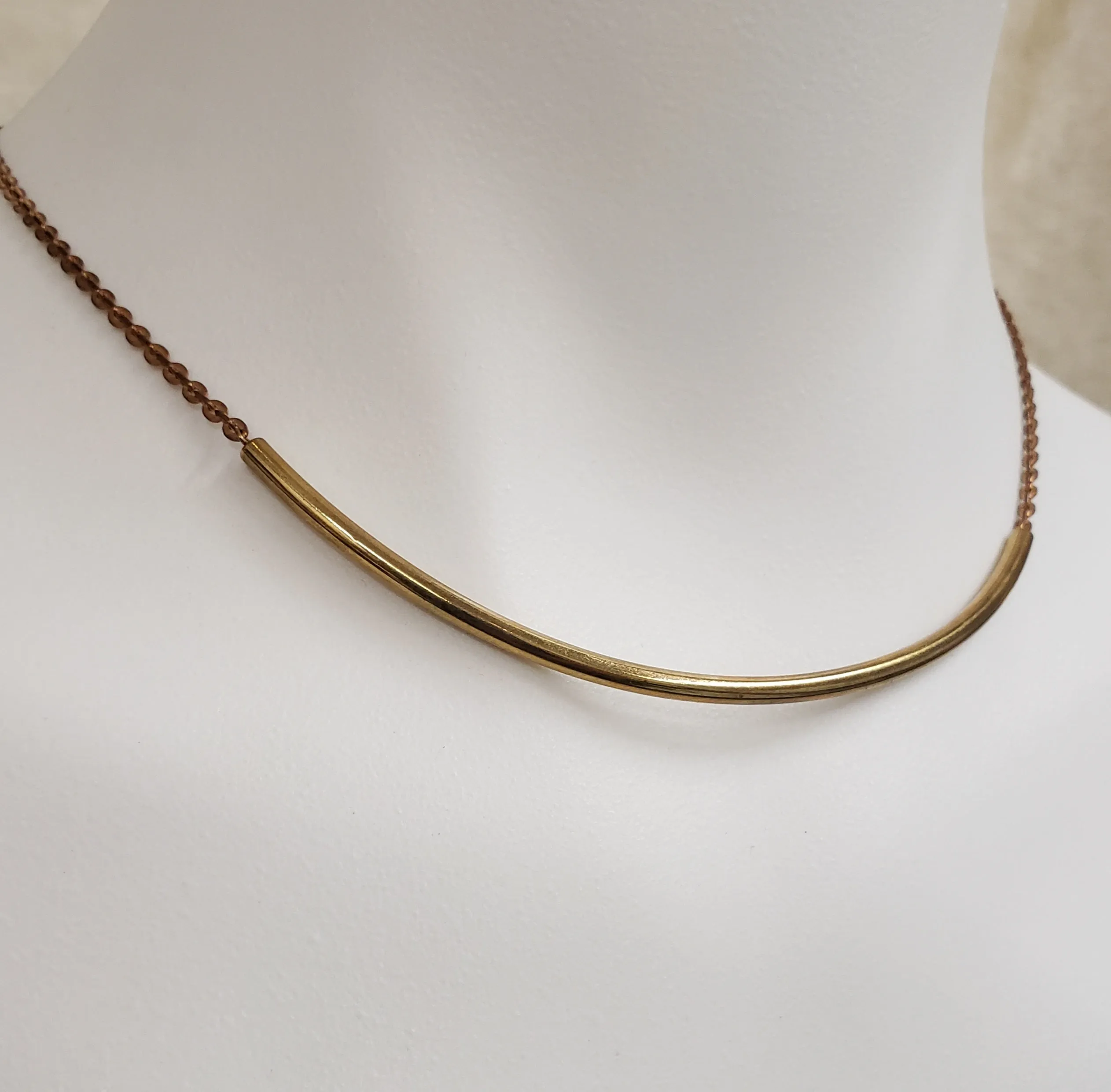Brass Bar Modern Choker Necklace
