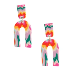 Buy Women's Dangle Earrings: Fun Multicolor Down U Design