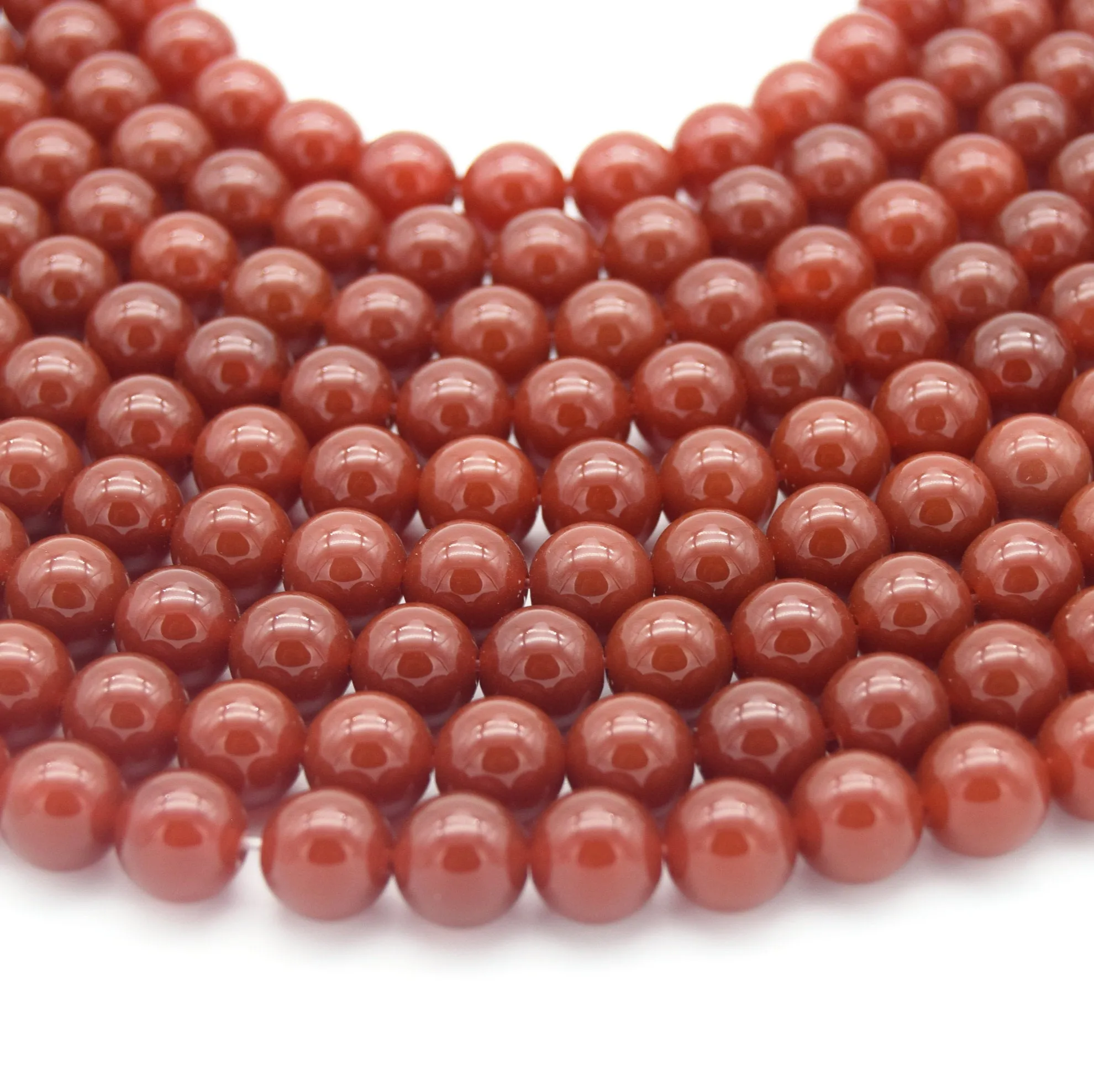 Carnelian Beads | Red Agate Beads |  4mm 6mm 8mm 10mm 12mm | Smooth Gemstone Beads | Beads by the Strand