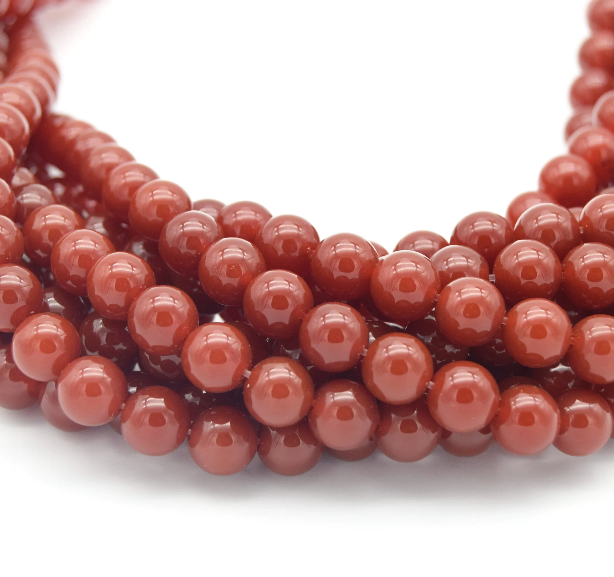 Carnelian Beads | Red Agate Beads |  4mm 6mm 8mm 10mm 12mm | Smooth Gemstone Beads | Beads by the Strand