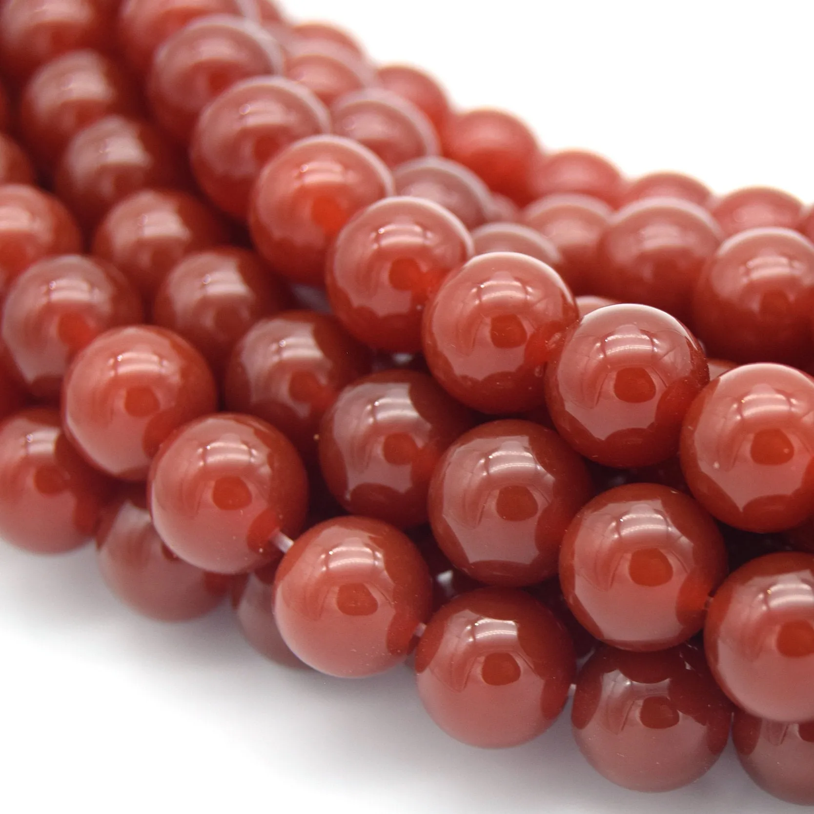 Carnelian Beads | Red Agate Beads |  4mm 6mm 8mm 10mm 12mm | Smooth Gemstone Beads | Beads by the Strand