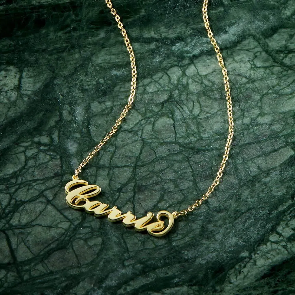 Carrie Style Name Necklace Silver
