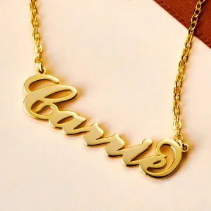 Carrie Style Name Necklace Silver