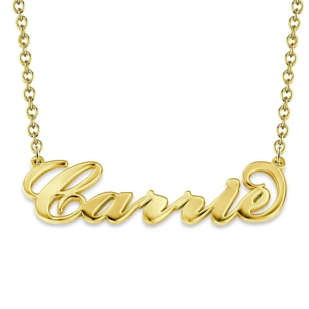 Carrie Style Name Necklace Silver
