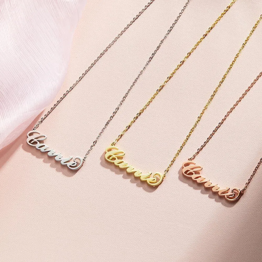 Carrie Style Name Necklace Silver