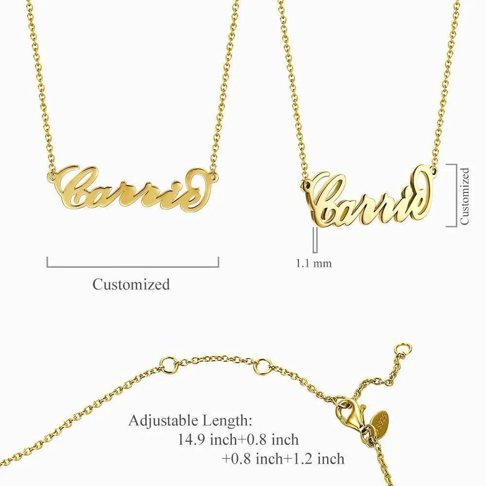 Carrie Style Name Necklace Silver