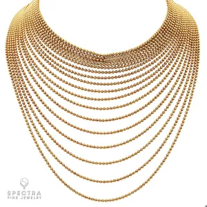 Cartier Multi-Strand 18k Gold Bead Draperie Necklace: Exquisite 18k Gold Luxury