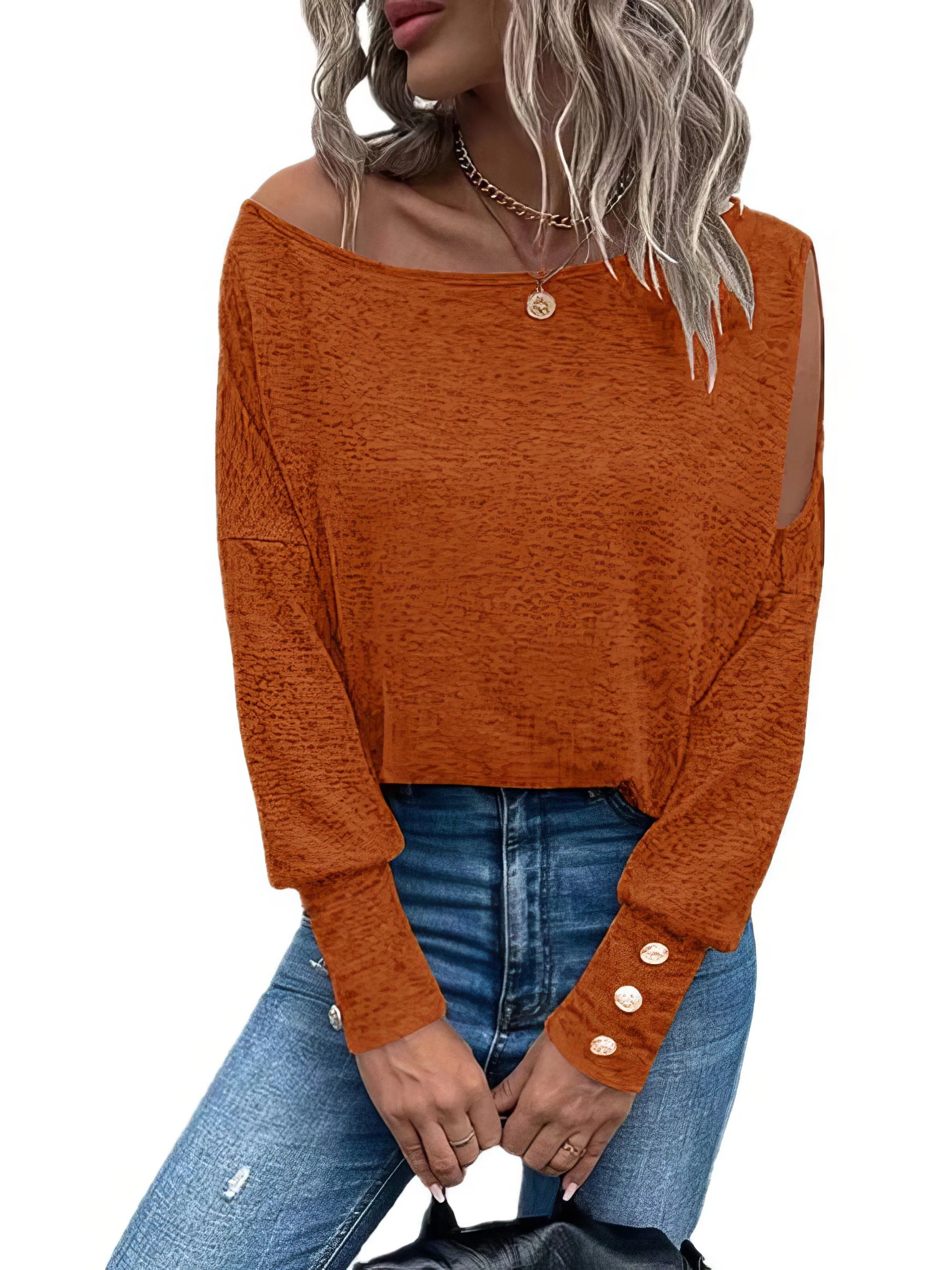 Casual Off Shoulder Long Sleeve Blouse