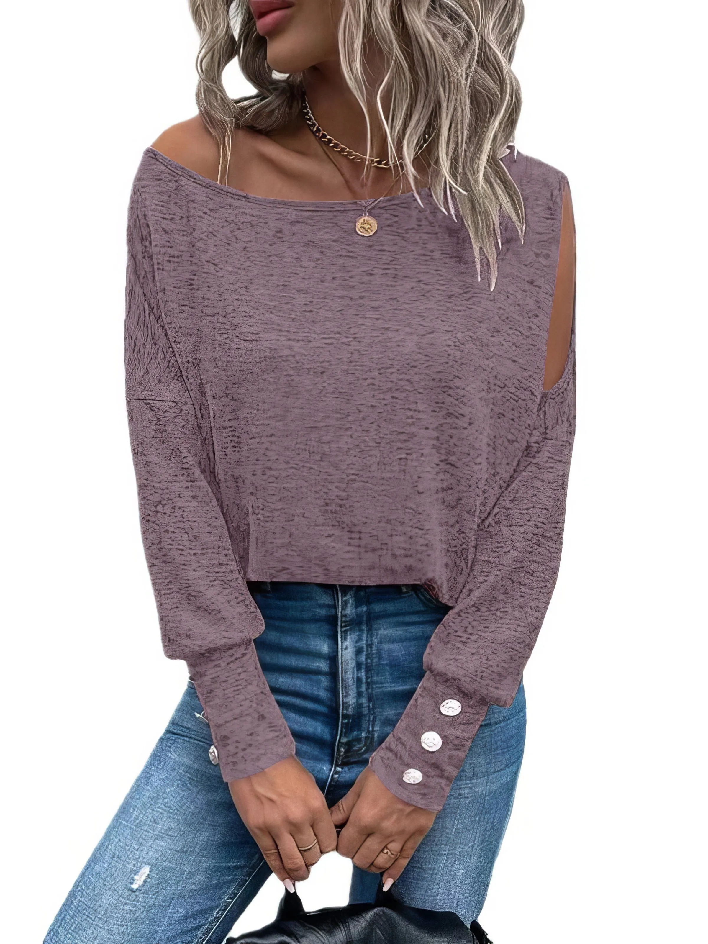 Casual Off Shoulder Long Sleeve Blouse