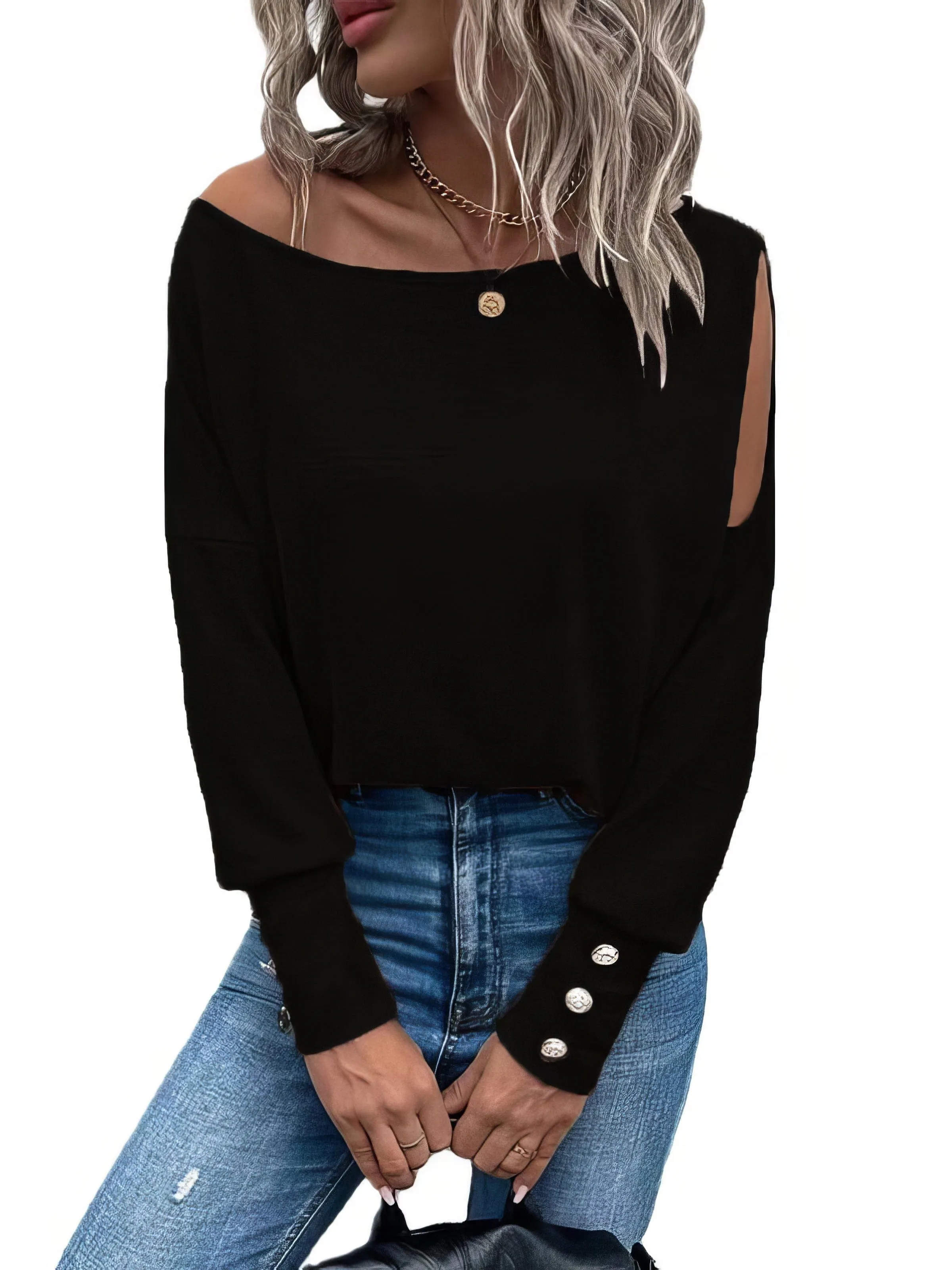 Casual Off Shoulder Long Sleeve Blouse