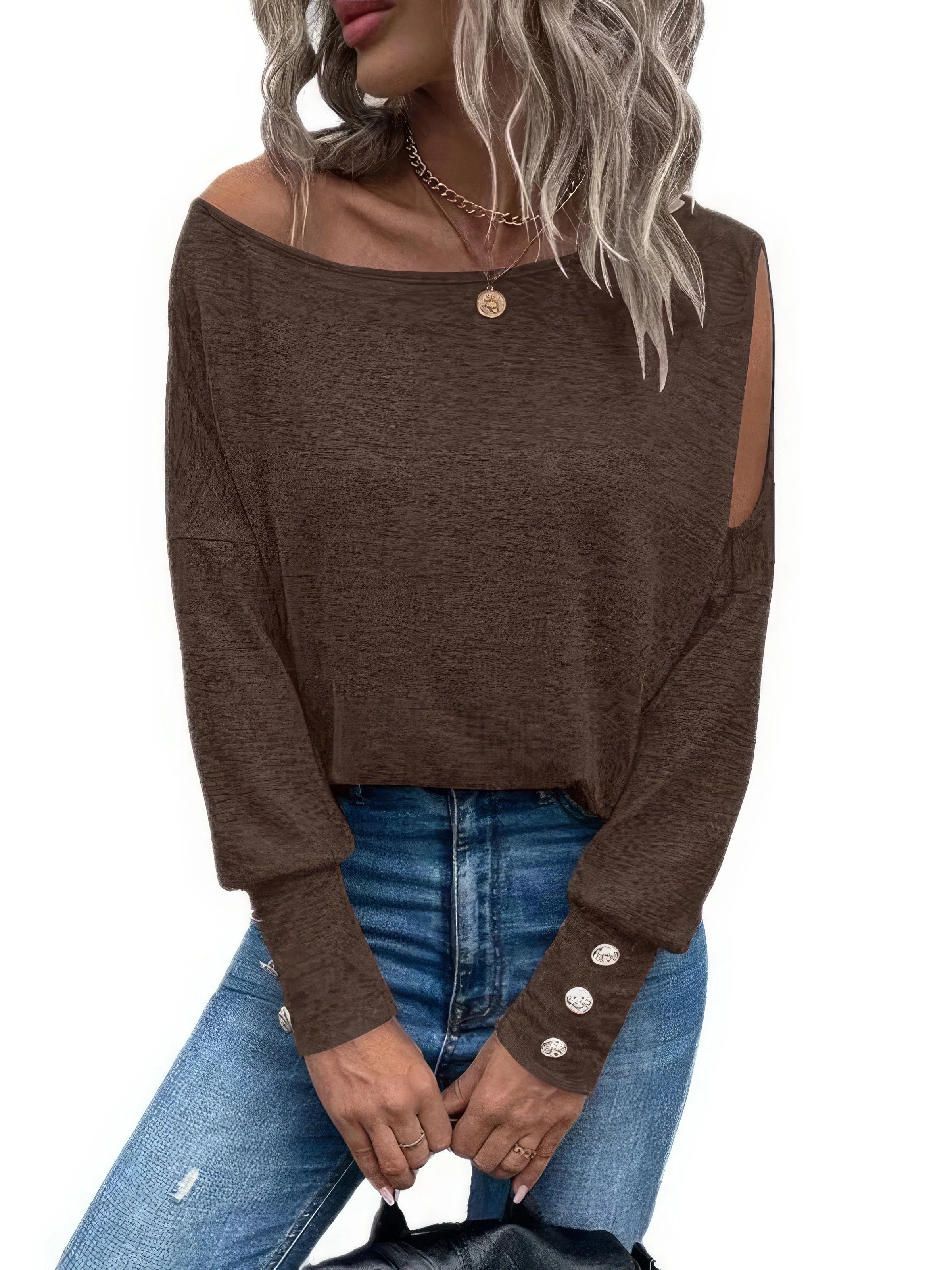 Casual Off Shoulder Long Sleeve Blouse