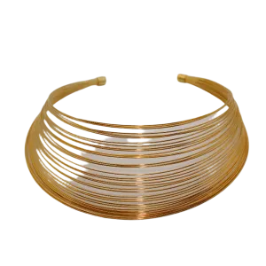 Chic French Gold Wire Collar Necklace