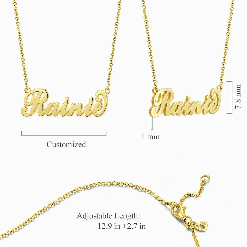 Children's "Carrie" Style Name Necklace 14K Gold Plated