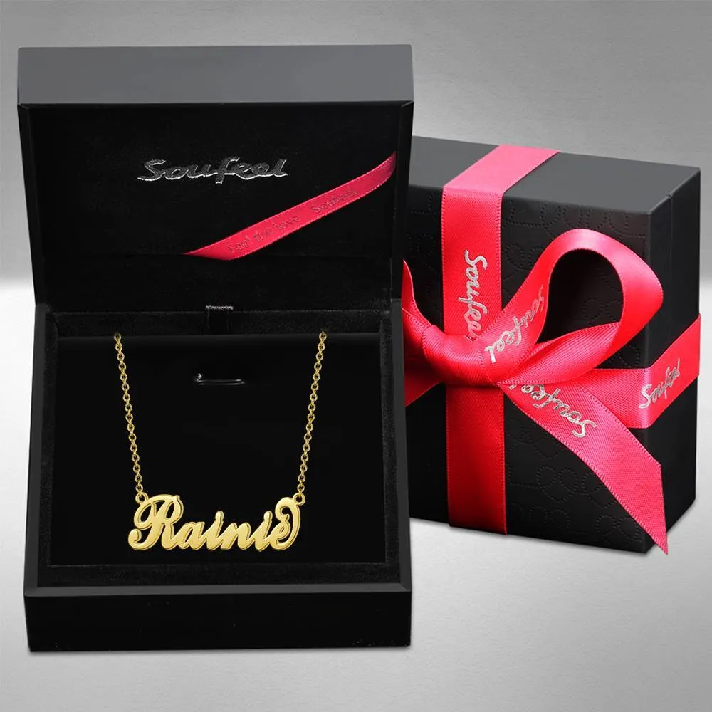 Children's "Carrie" Style Name Necklace 14K Gold Plated